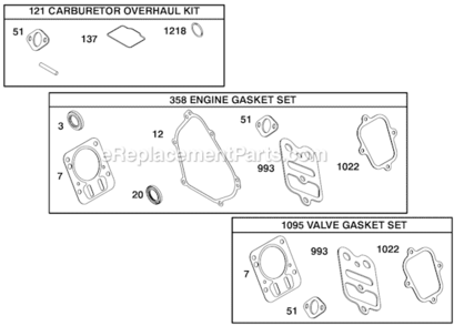 Page I Diagram and Parts List for 124335 8101, 8102, 8103 Briggs and Stratton Engine